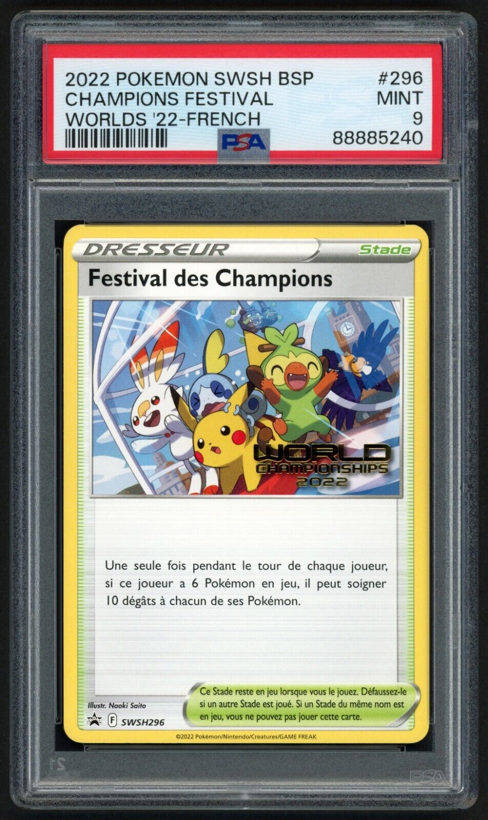 Pokemon Champions Festival SWSH296 World Championship London 2022 French PSA 9
