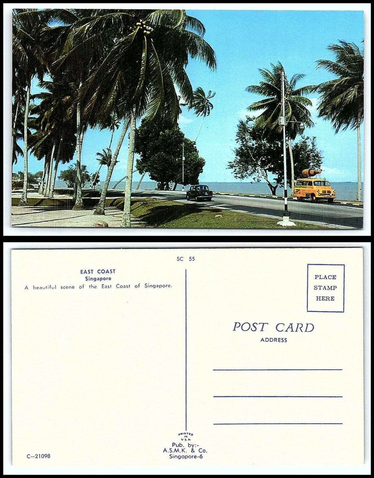 SINGAPORE Postcard - East Coast, General View J13