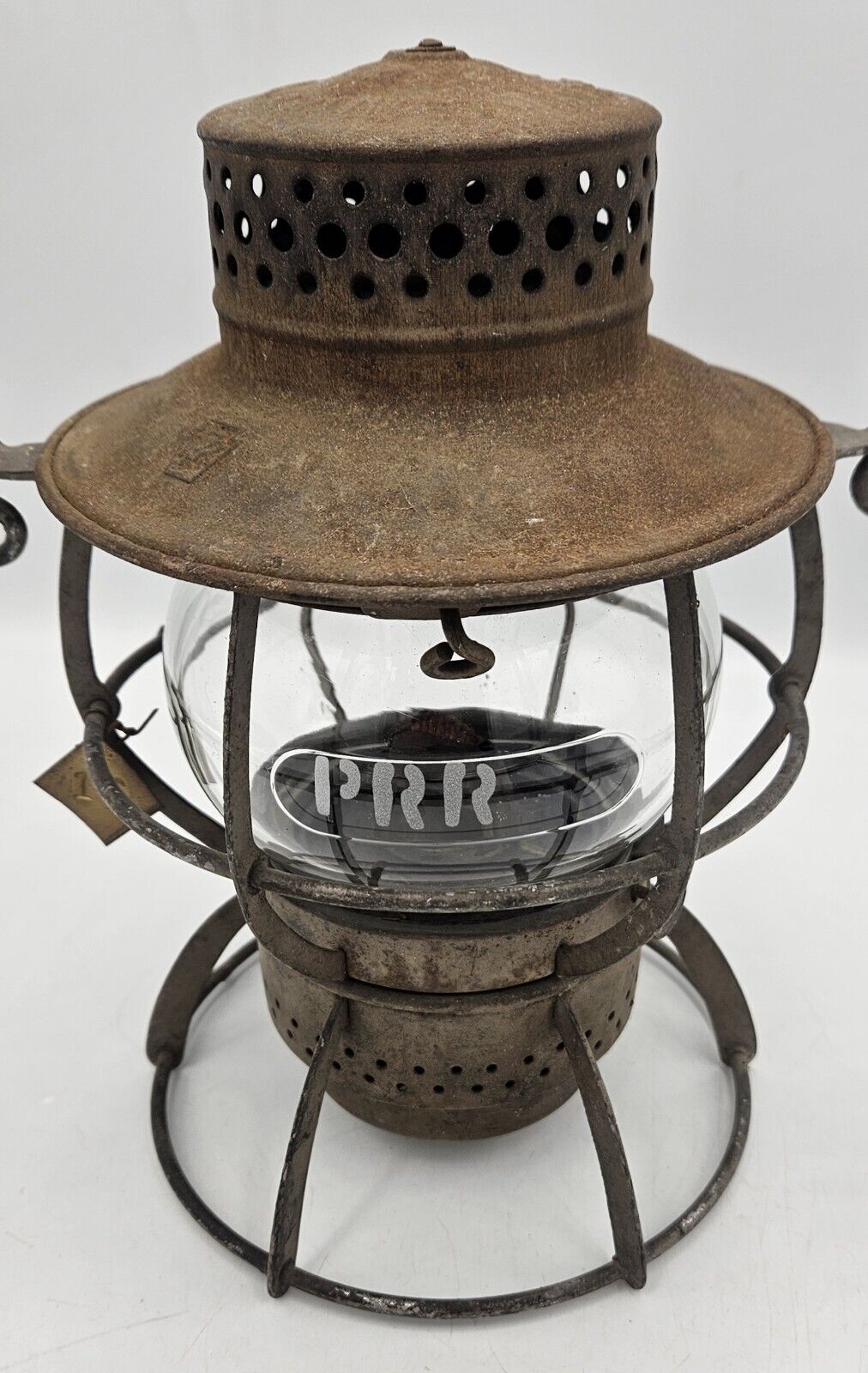 Antique Vintage Dressel PENNSYLVANIA RAILROAD RR Lantern with Etched PRR Globe