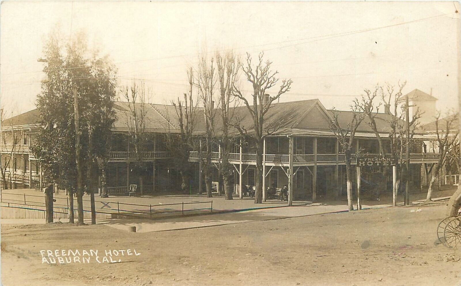 California Auburn RPPC Freeman Hotel occupation roadside Placer C-1910 23-9927