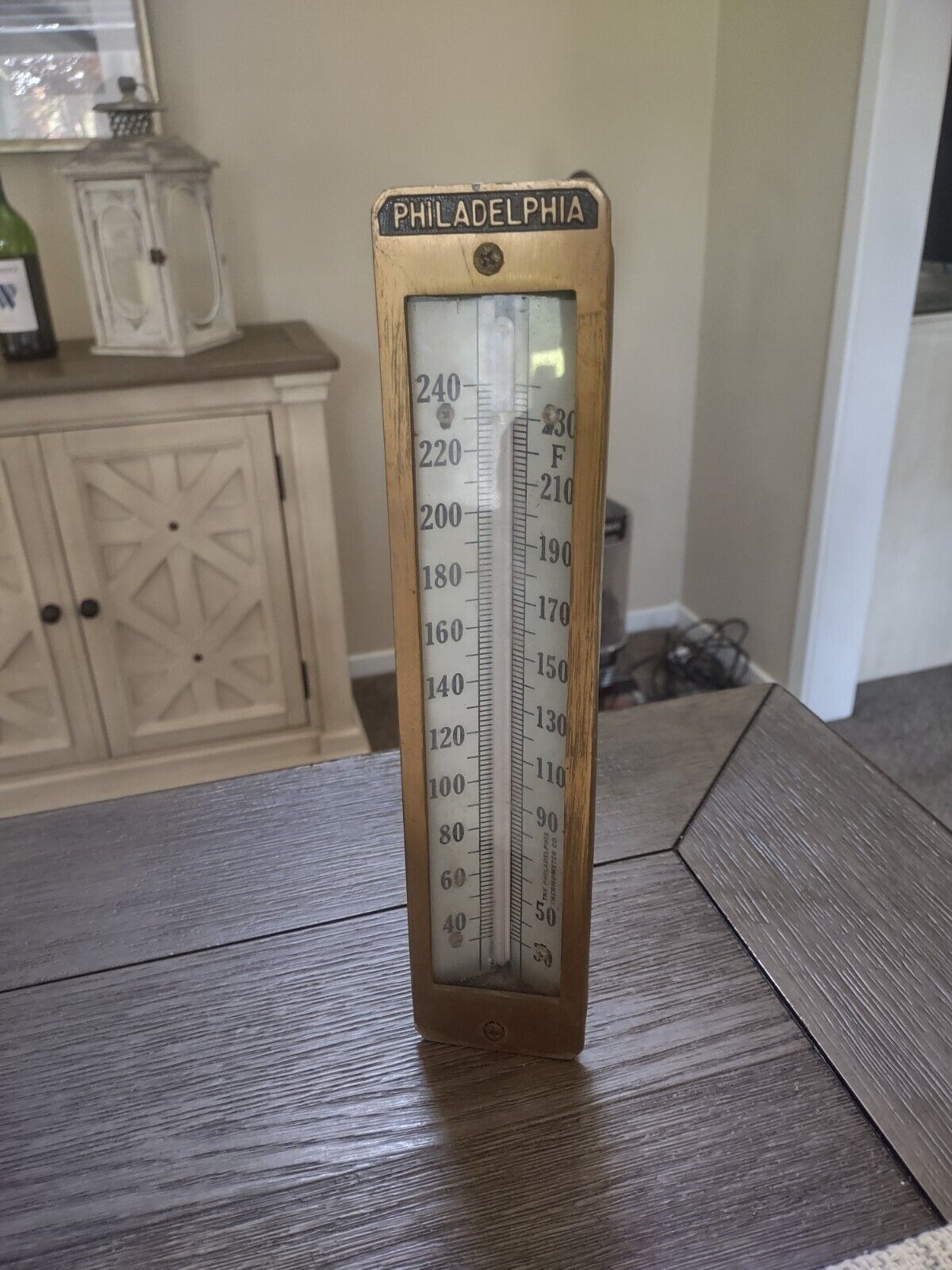 Old Antique Phila The Thermo Co. Thermometer 