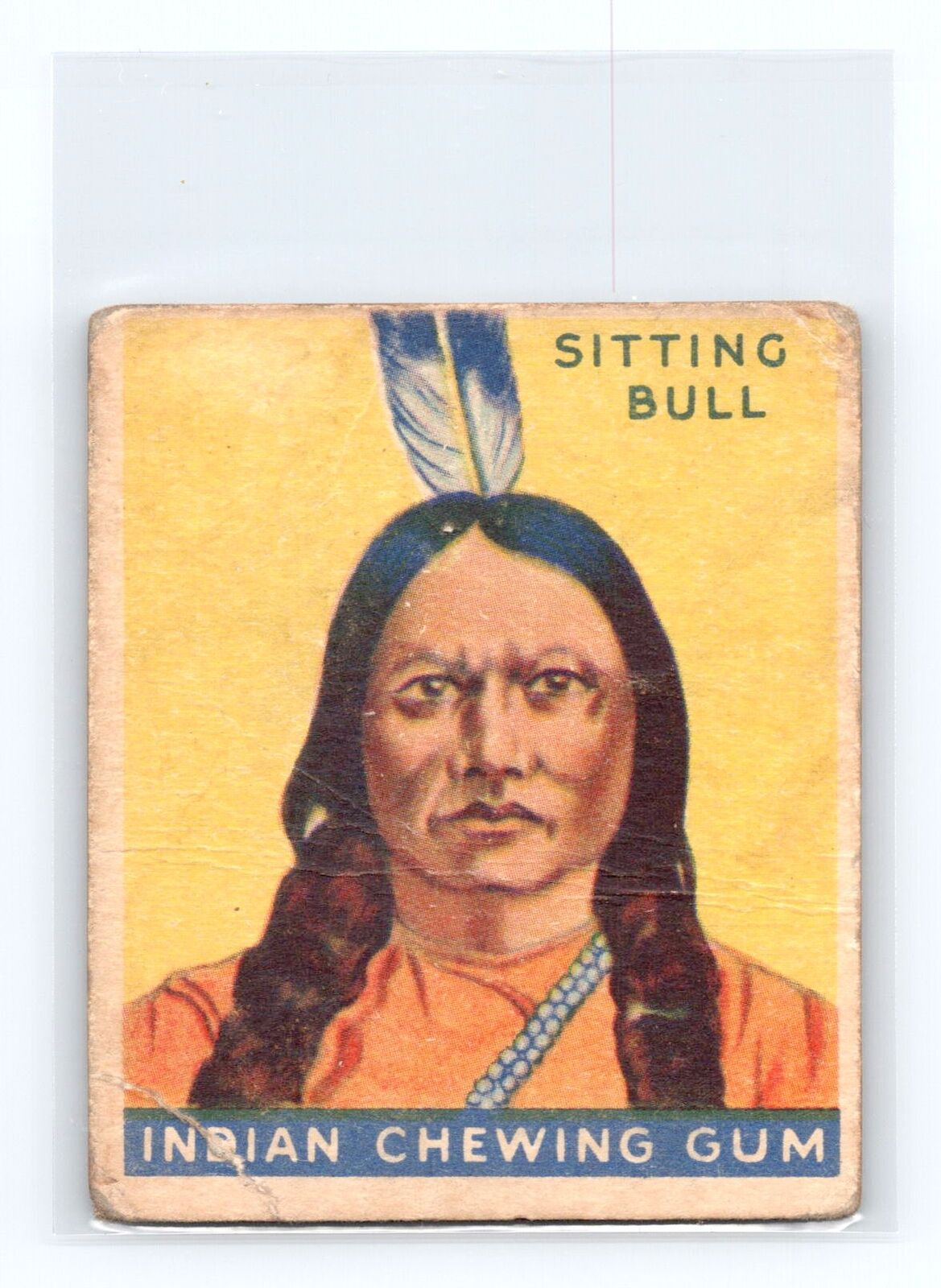 1933 Goudey Indian Gum #38 Sitting Bull Blue Panel Series of 48 Sioux Big Horn
