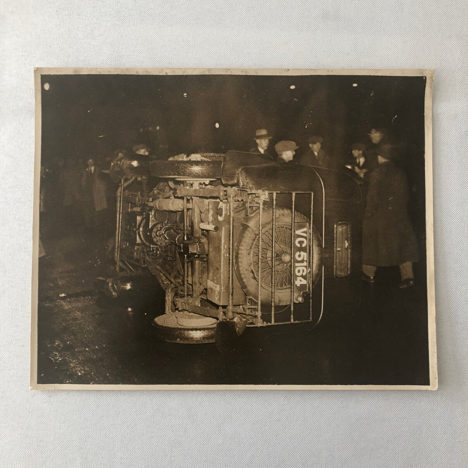 Press Photo Photograph Rioters Overturn Car Automobile 1932 London Keystone