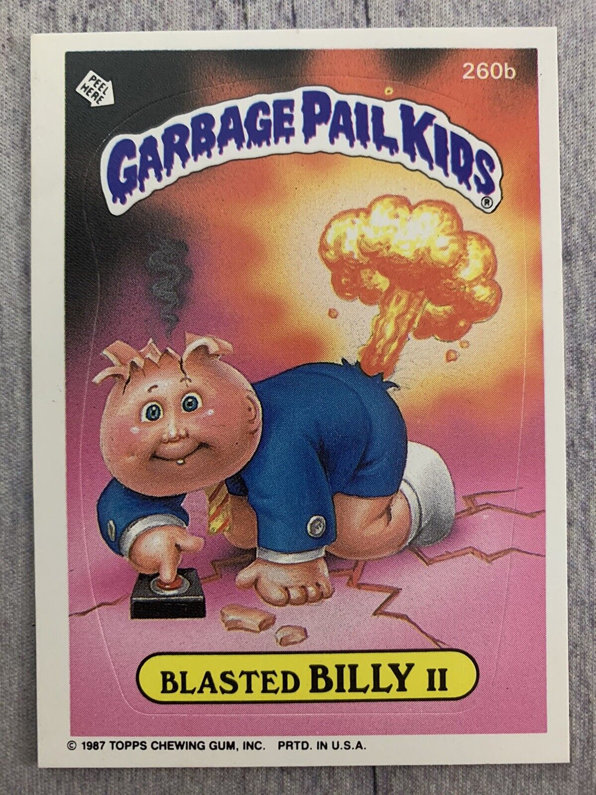 1987 Garbage Pail Kids Blasted Billy II 260b Rare PURPLE BANNER Error