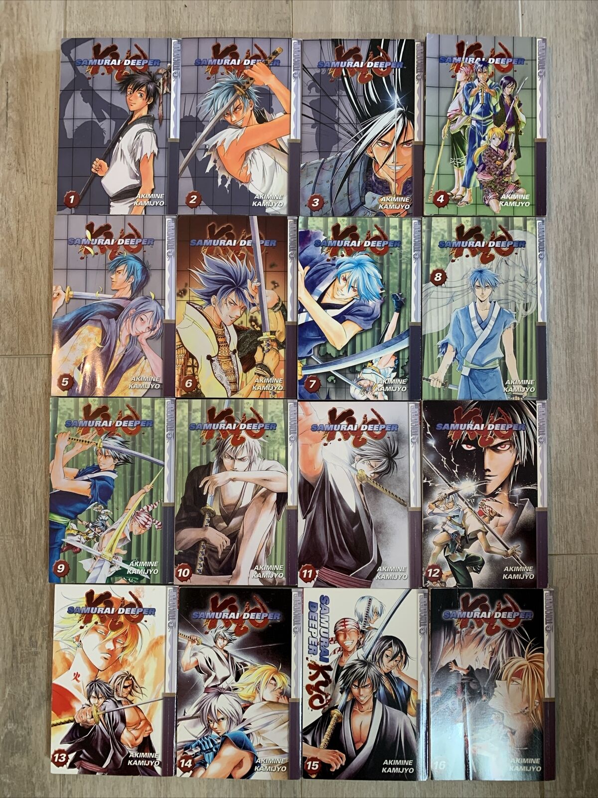 Samurai Deeper Kyo English Manga Lot Volumes 1 - 16 Books Akimine Kamijyo