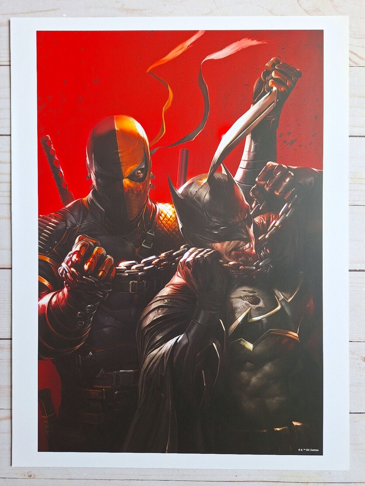 Deathstroke VS Batman 12x16 Art Print by Francesco Mattina DC Comics