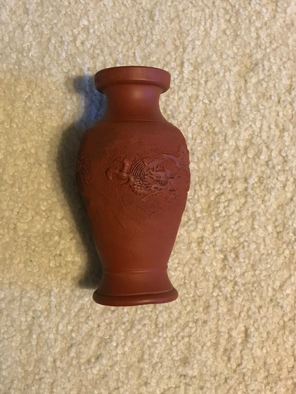 Antique Chinese or Japanese Yixing Zisha style Pottery Dragon Vase 5.8\