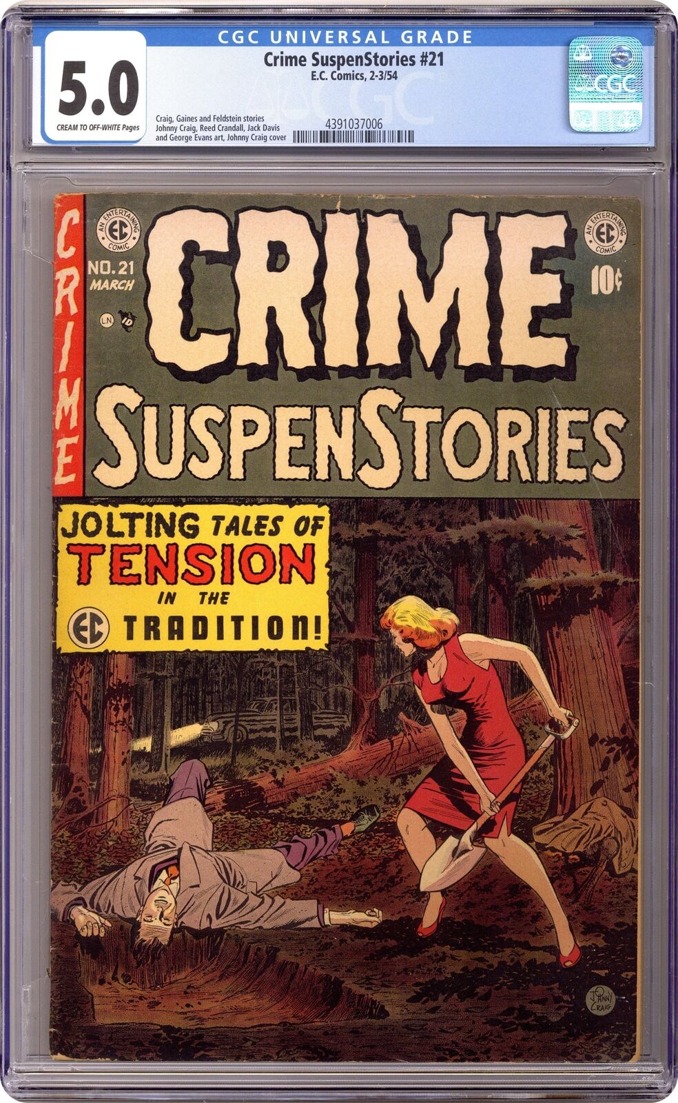 Crime Suspenstories #21 CGC 5.0 1954 4391037006