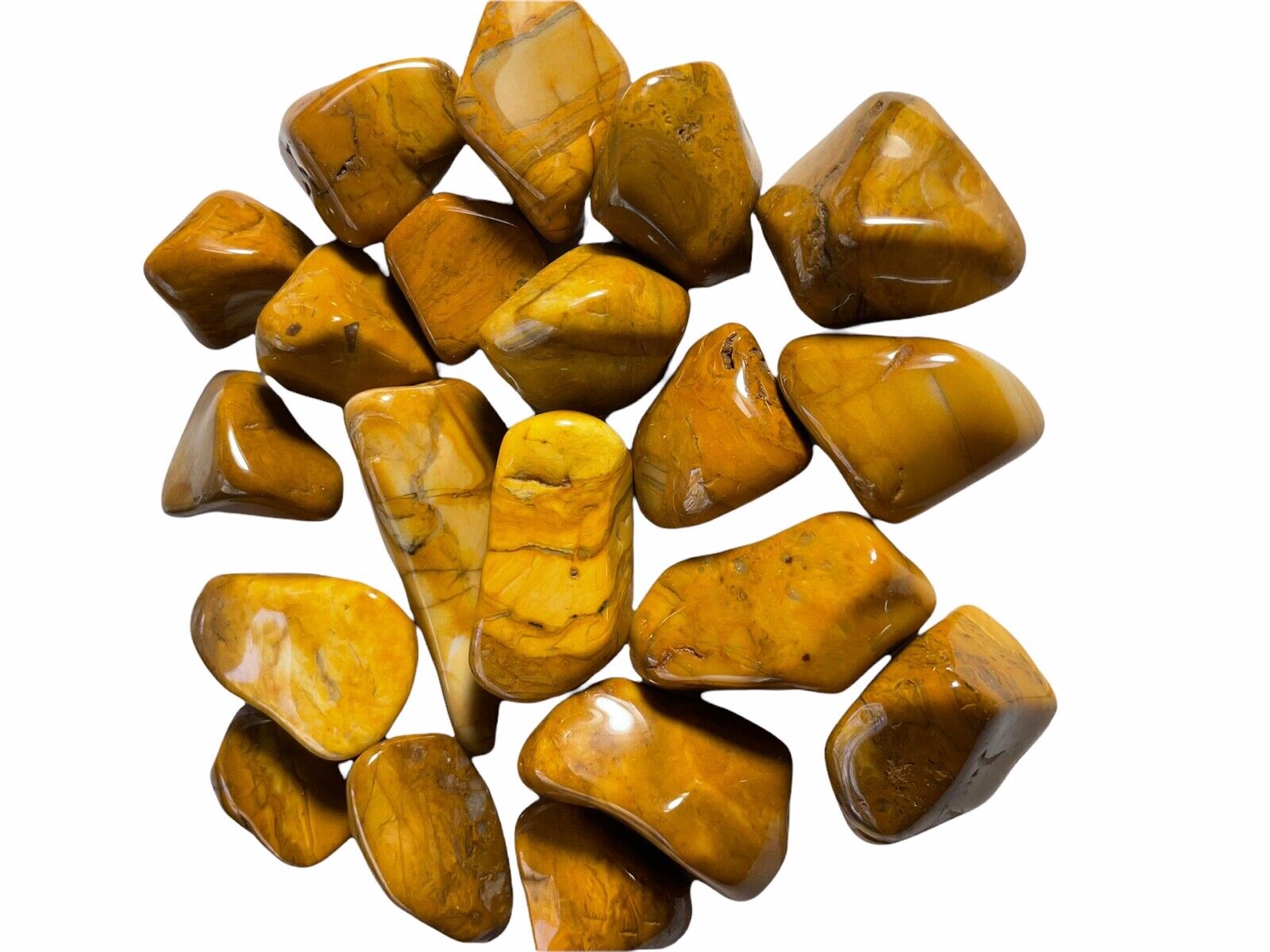 1X Yellow Jasper 25-30mm Tumbled Stone Reiki Healing Crystal Solar Plexus Chakra