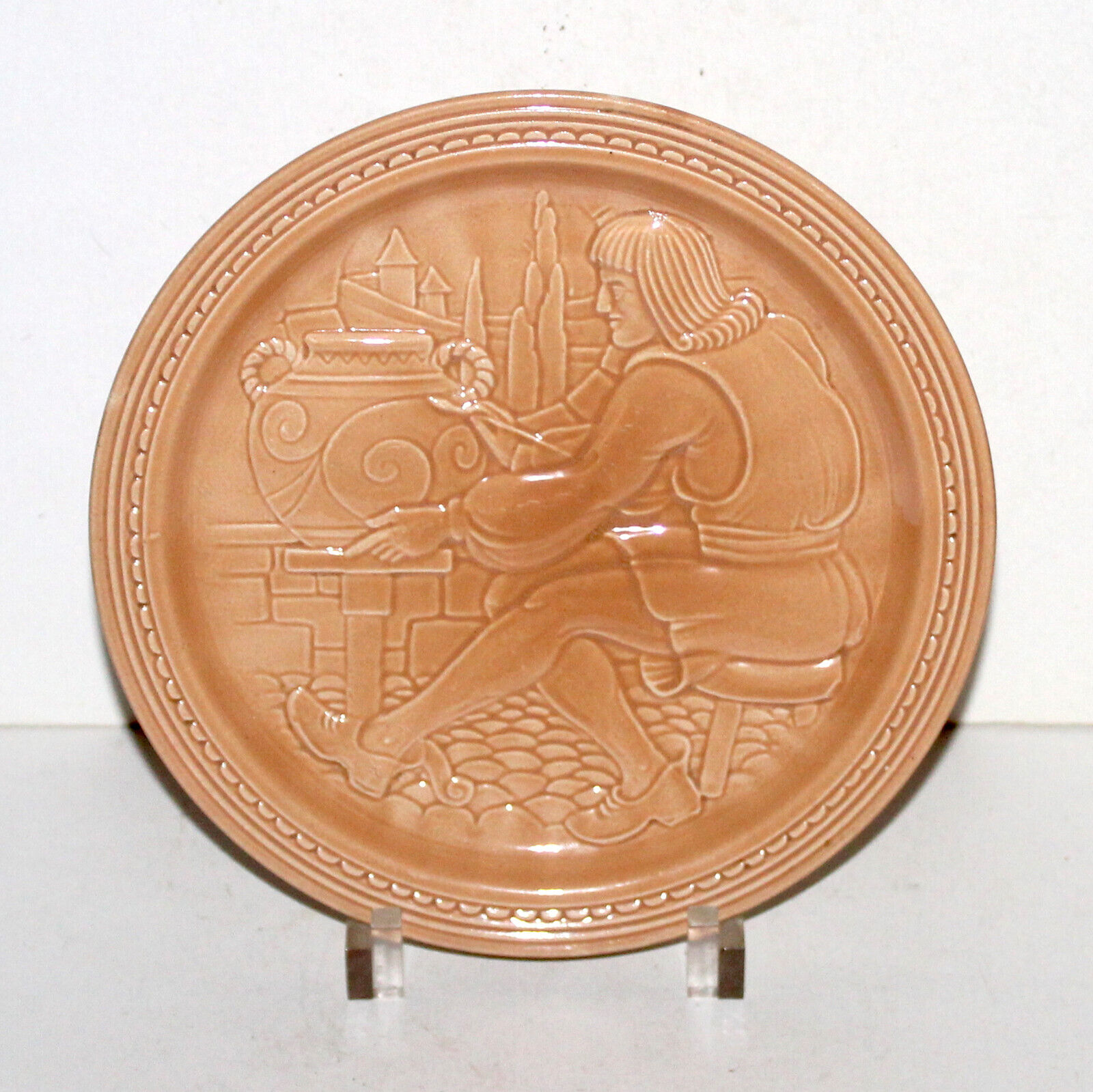New York World’s Fair 1939 Homer Laughlin American Potter Plate ceramic pink