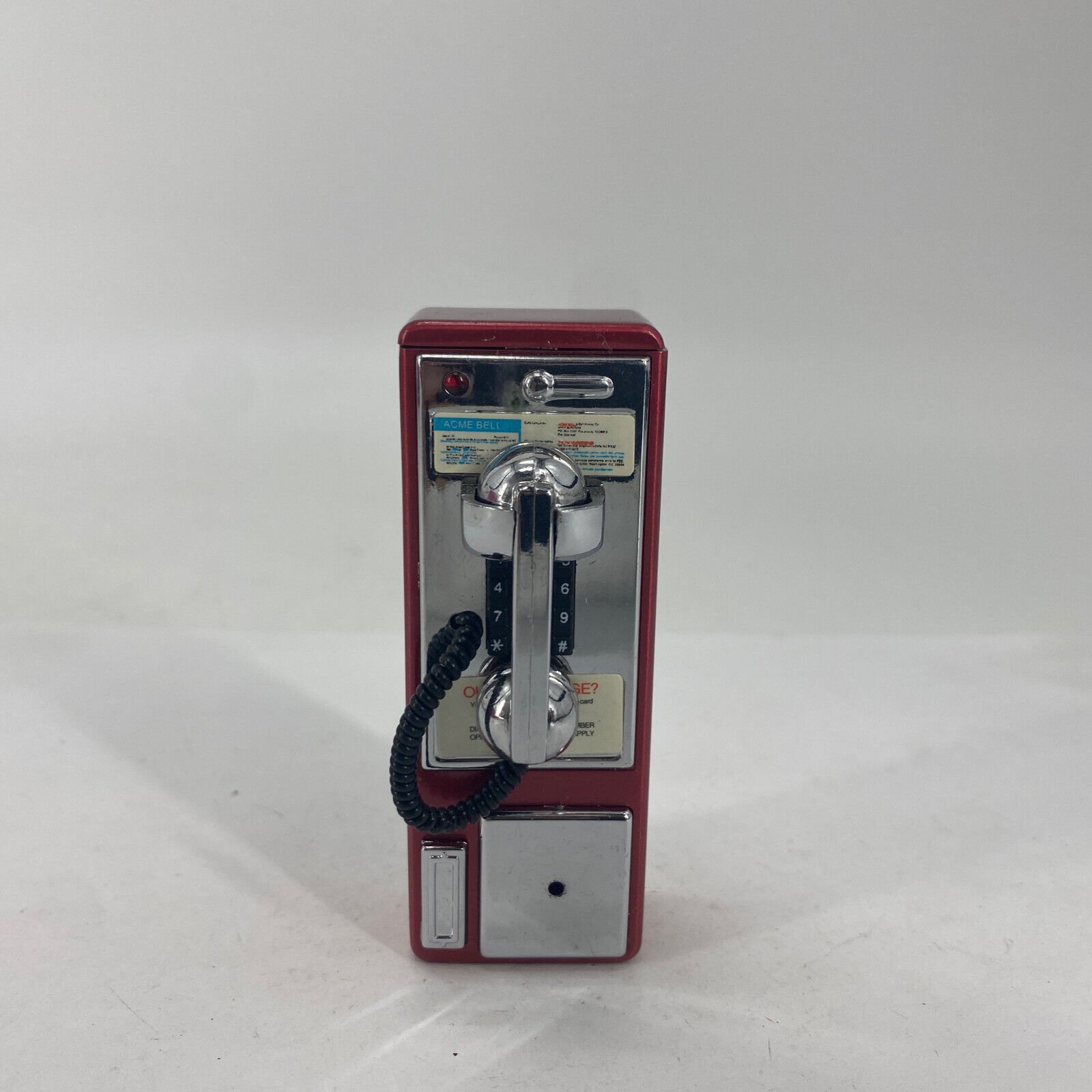 RARE Collectible Vintage Z Best Metal Pay Phone Refillable Butane Lighter Red