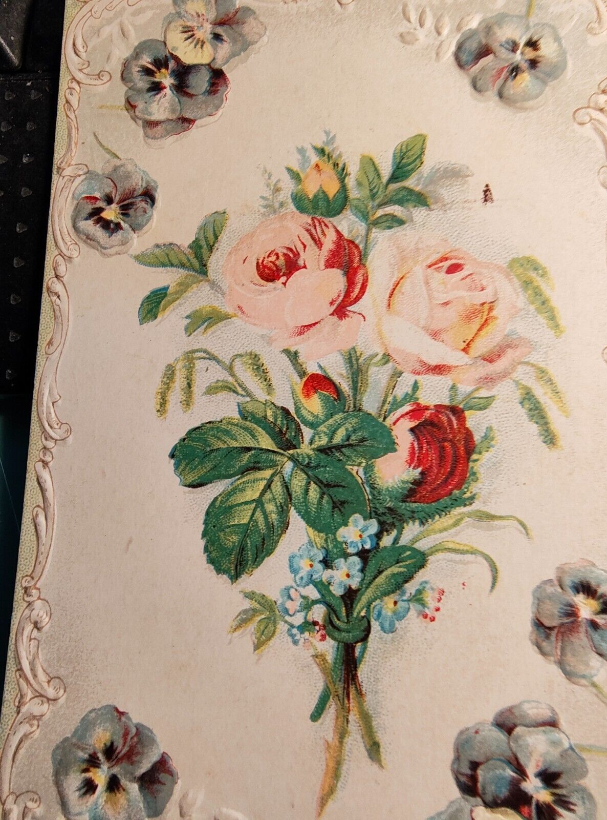 ANTTIQUE FLOWER POSTCARD,1908,ROSES