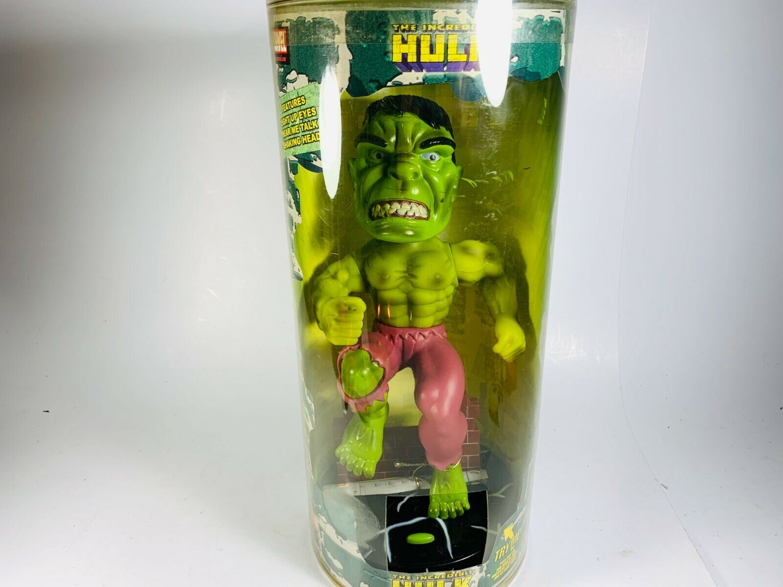 Incredible Hulk Bobblehead Talking Lite Up Marvel In Open Box 12\