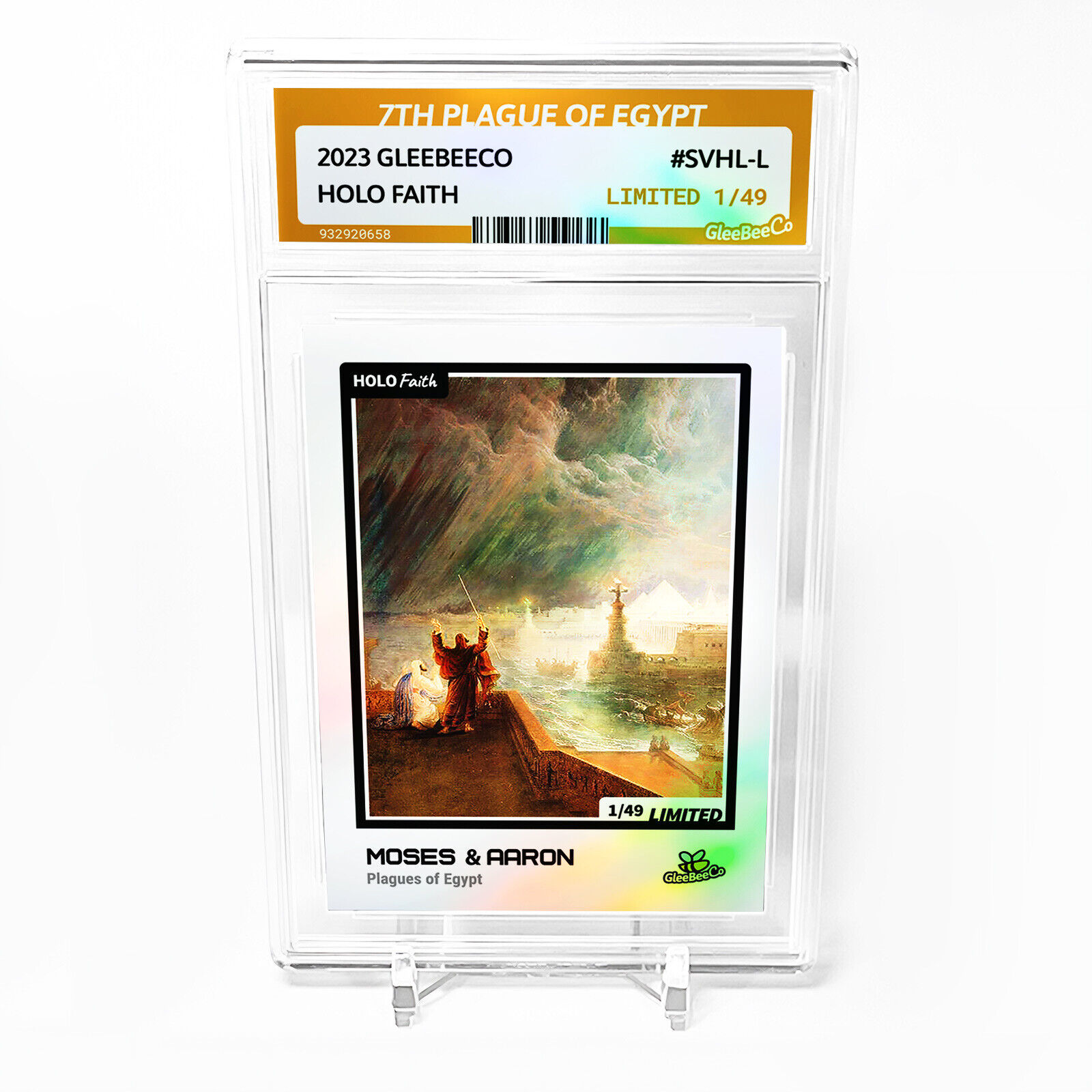 SEVENTH PLAGUE OF EGYPT Hail and Fire Moses 2023 GleeBeeCo Card Holo #SVHL-L /49