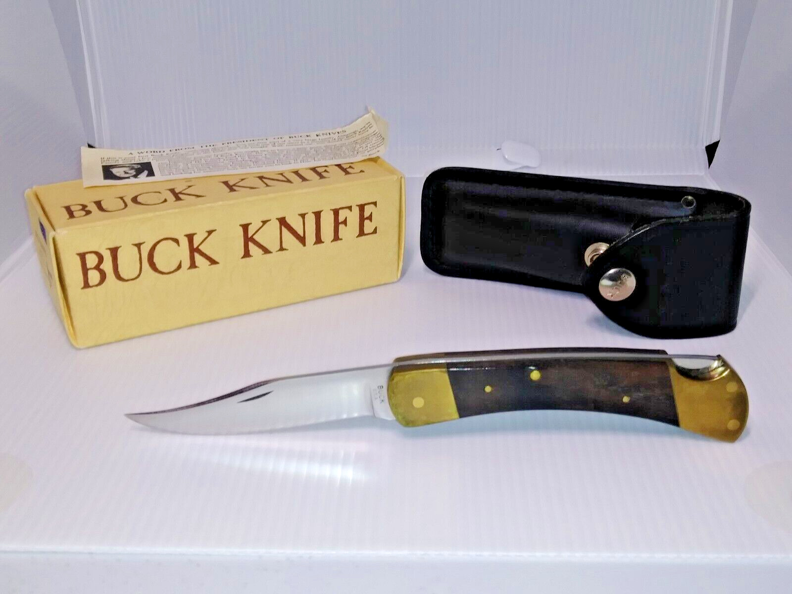 Vintage 1960\'s Buck 110 Folding Hunter Knife early rare 3 pin