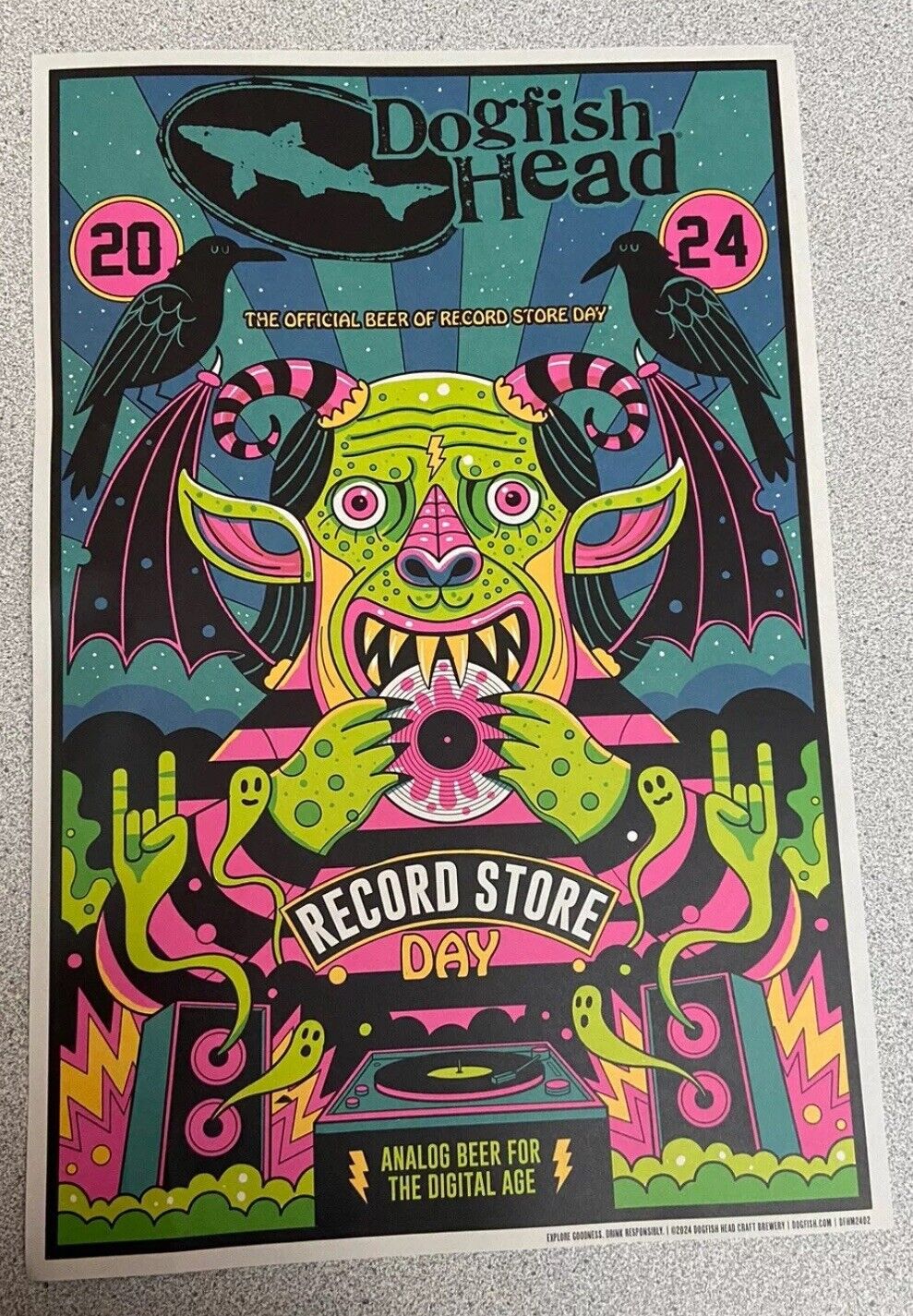 RECORD STORE DAY 2024 RSD PROMO Poster 11”x17”. Dogfish Head Beer Sponsor NEW