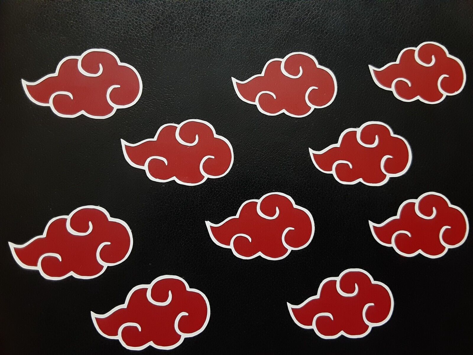 10 Pack Akatsuki Symbol Naruto Sticker Vinyl Decal Windows Waterproof Dark Red