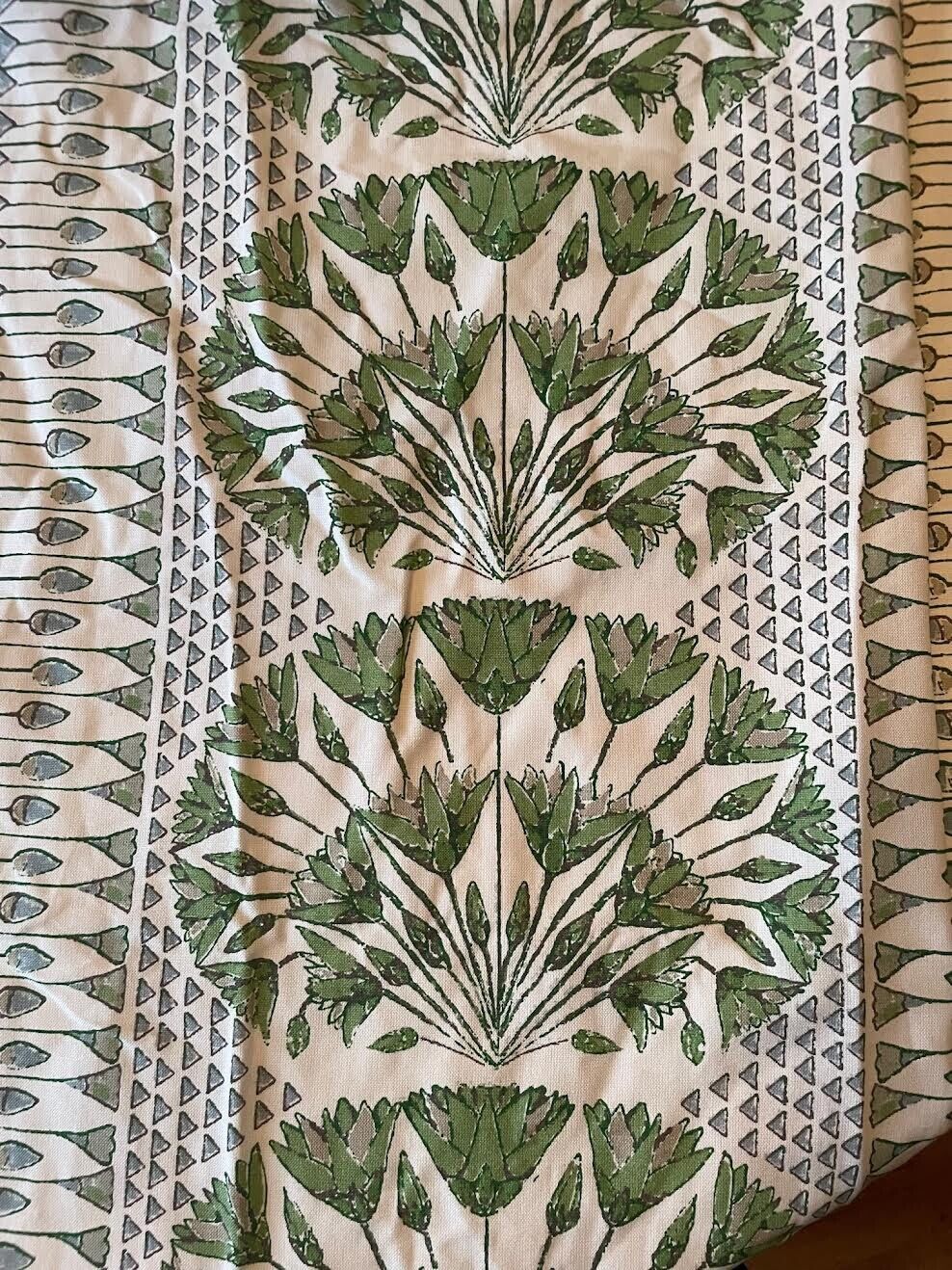 Thibaut Anna French “Cairo” Green White Fabric Piece