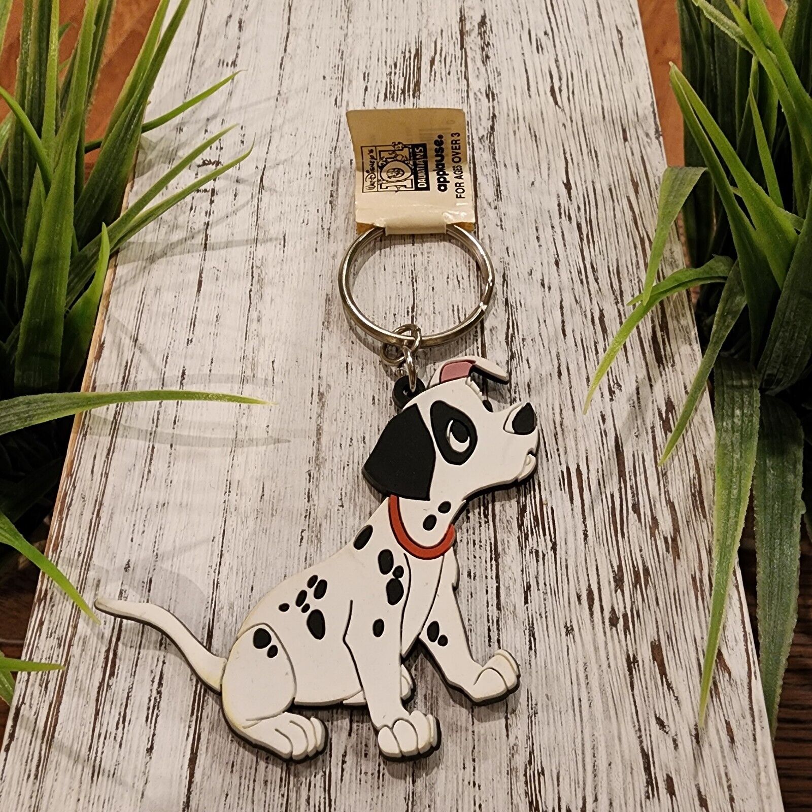 Vintage Disney 101 Dalmations Rubber Key Ring Applause 