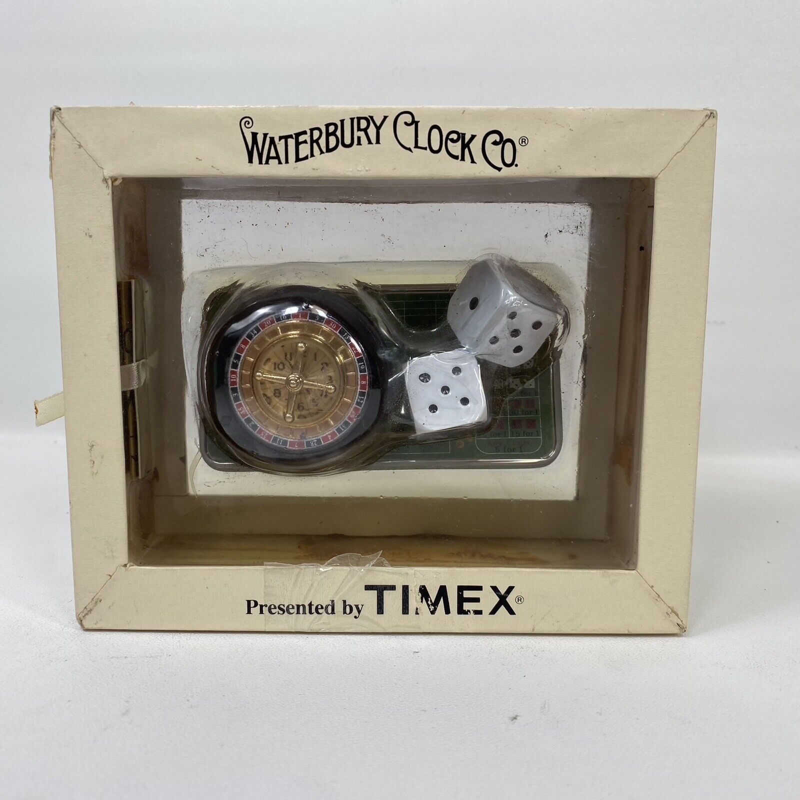 New Vintage Timex Waterbury Clock Co. Desk Roulette Wheel Clock
