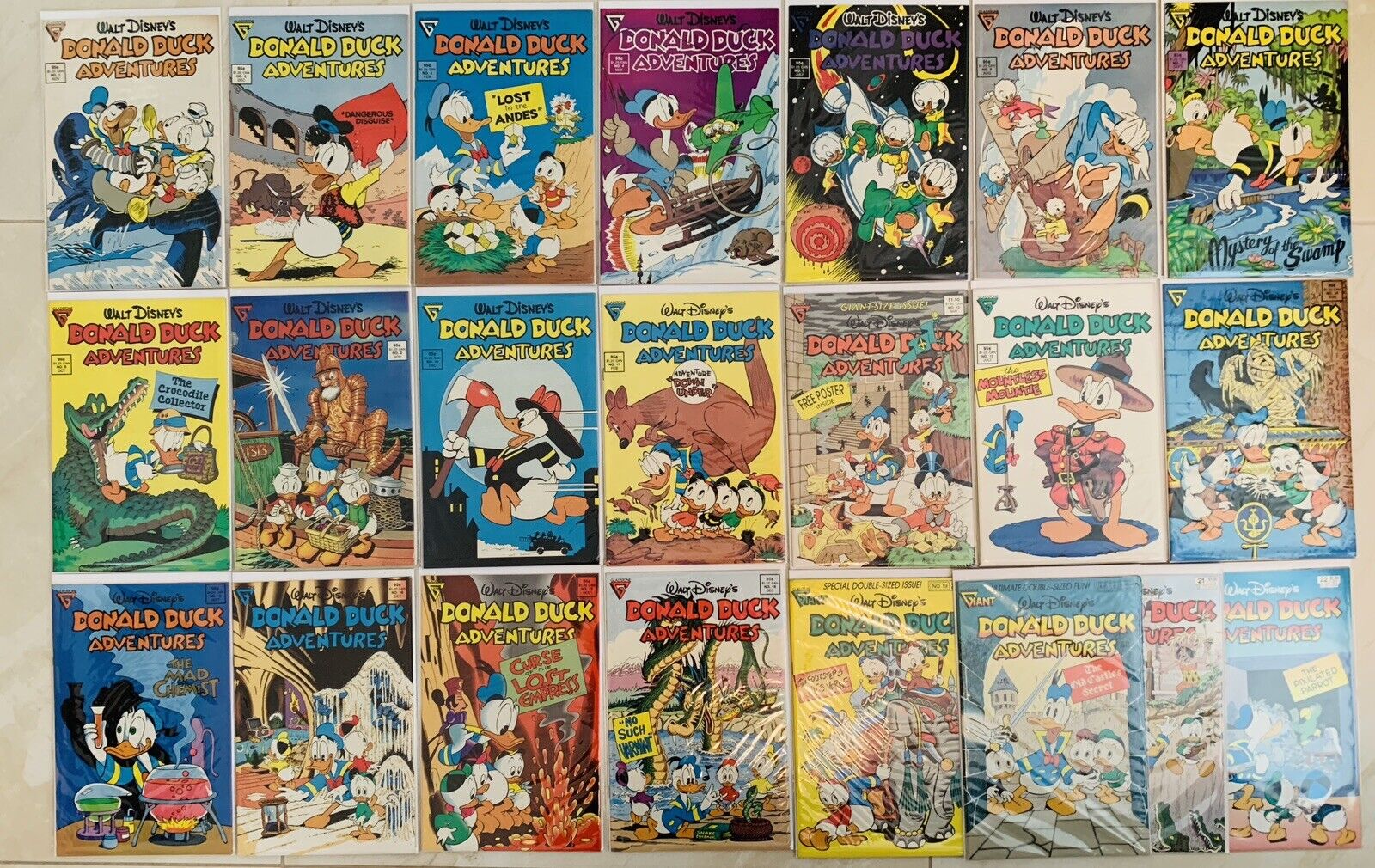 Gladstone Comics Walt Disney's Donald Duck Adventures 1987 Comic Lot Run #1-22