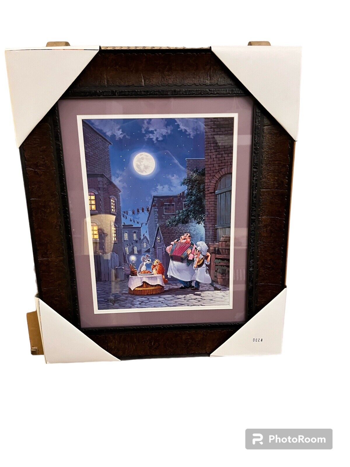 Disney Fine Art Rodel Gonzalez Lady And The Tramp “Beautiful Night” Lithograph