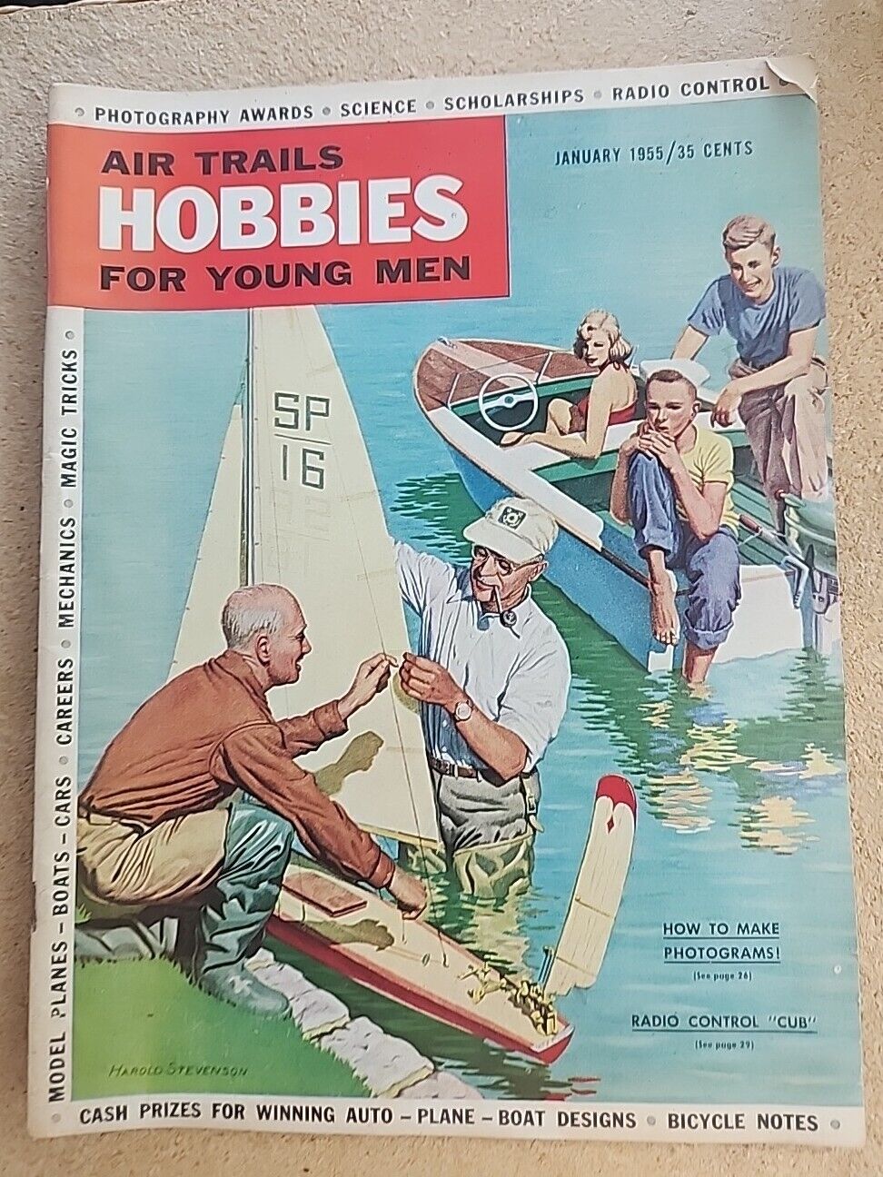 JANUARY 1955 AIR TRAILS HOBBIES FOR YOUNG MAN airplane model magazine