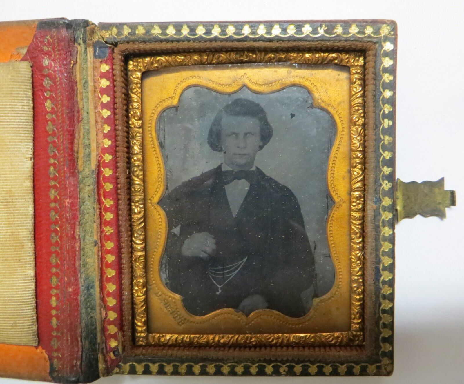 Tintype Ferrotype Daguerreotype Photo of a Man in Hand Painted Case