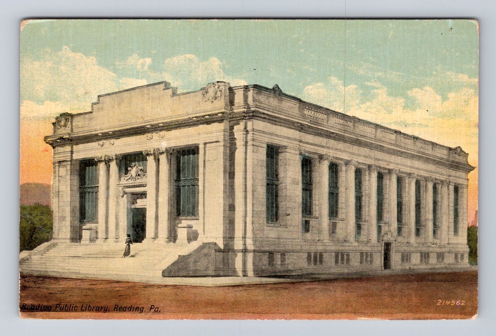 Reading PA-Pennsylvania, Reading Public Library, Antique, Vintage Postcard