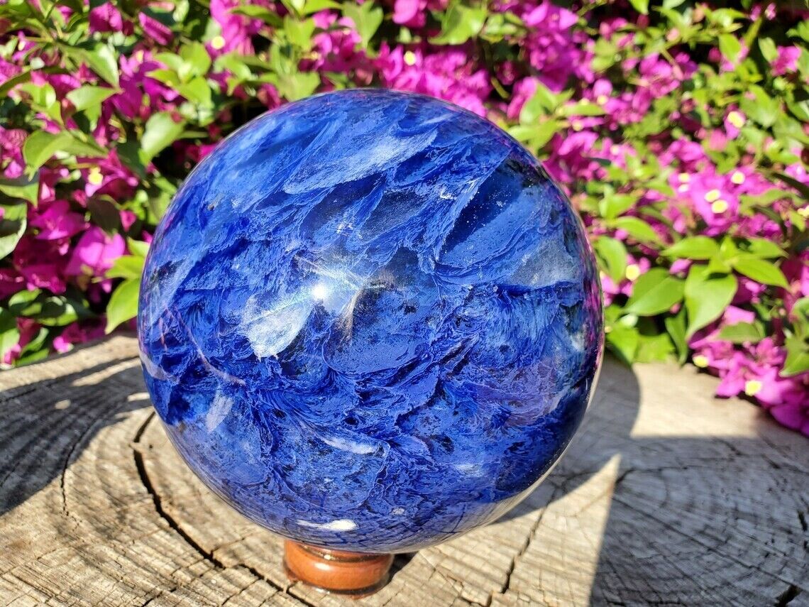 AAA++ 10kg  The beautiful natural blue ball of smelting quartz crystal 