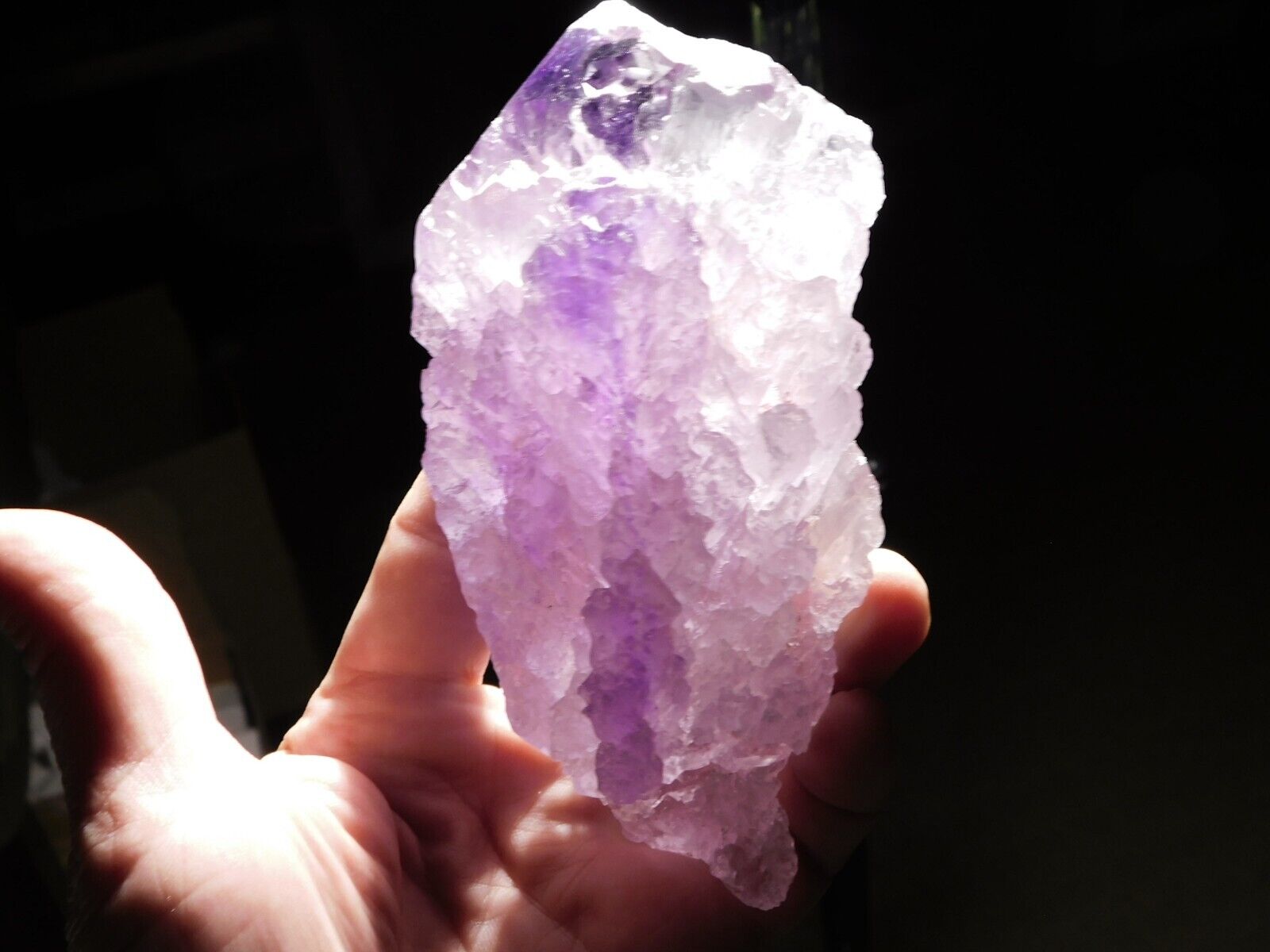 BIG Etched Translucent Purple AAA ELESTIAL Amethyst Crystal Bolivia 448gr