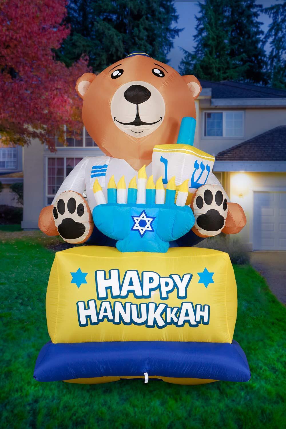 Holidayana Hanukkah Inflatables 8ft Bear Yard Inflatable - 8 ft Tall Hanukkah...