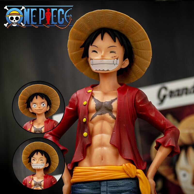 28cm Anime One Piece Luffy Figurine - Face Changing Action Rare Collectible