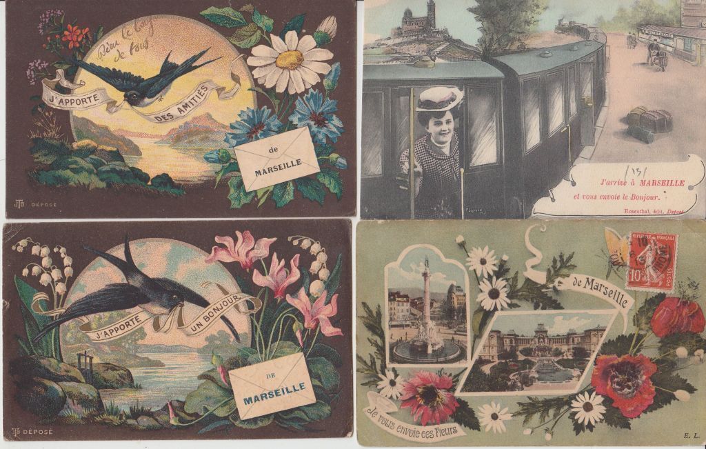 MARSEILLE (DEP 13) France SOUVENIR DE BONJOUR DE 129 postcards pre-1940 (L5802)