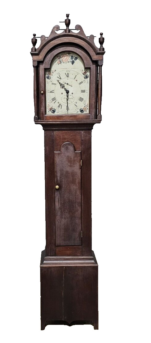 Antique Massachusetts Roxbury Style Tall Case Grandfather Clock Abraham Edwards