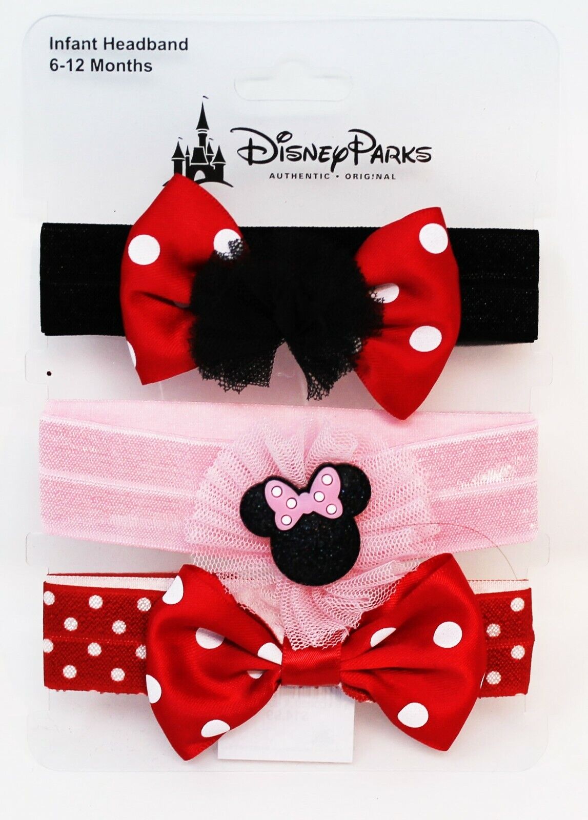 Disney Parks Infant Baby Child Girls Headband Head Band 3 Pack 6-12 Months NEW