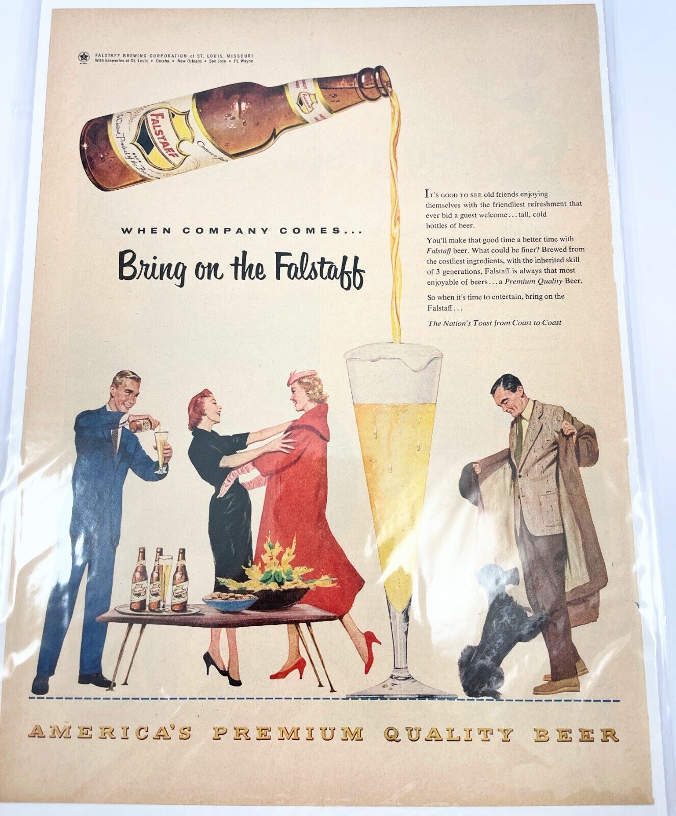 vintage Falstaff Beer Print Ad Milwaukee