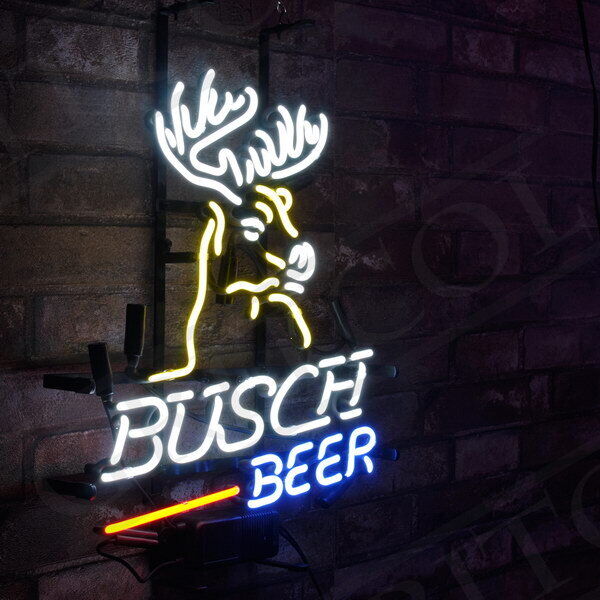 Bvsch Beer Stag Deer Glass Store Neon Sign Bar Artwork Gift 17\
