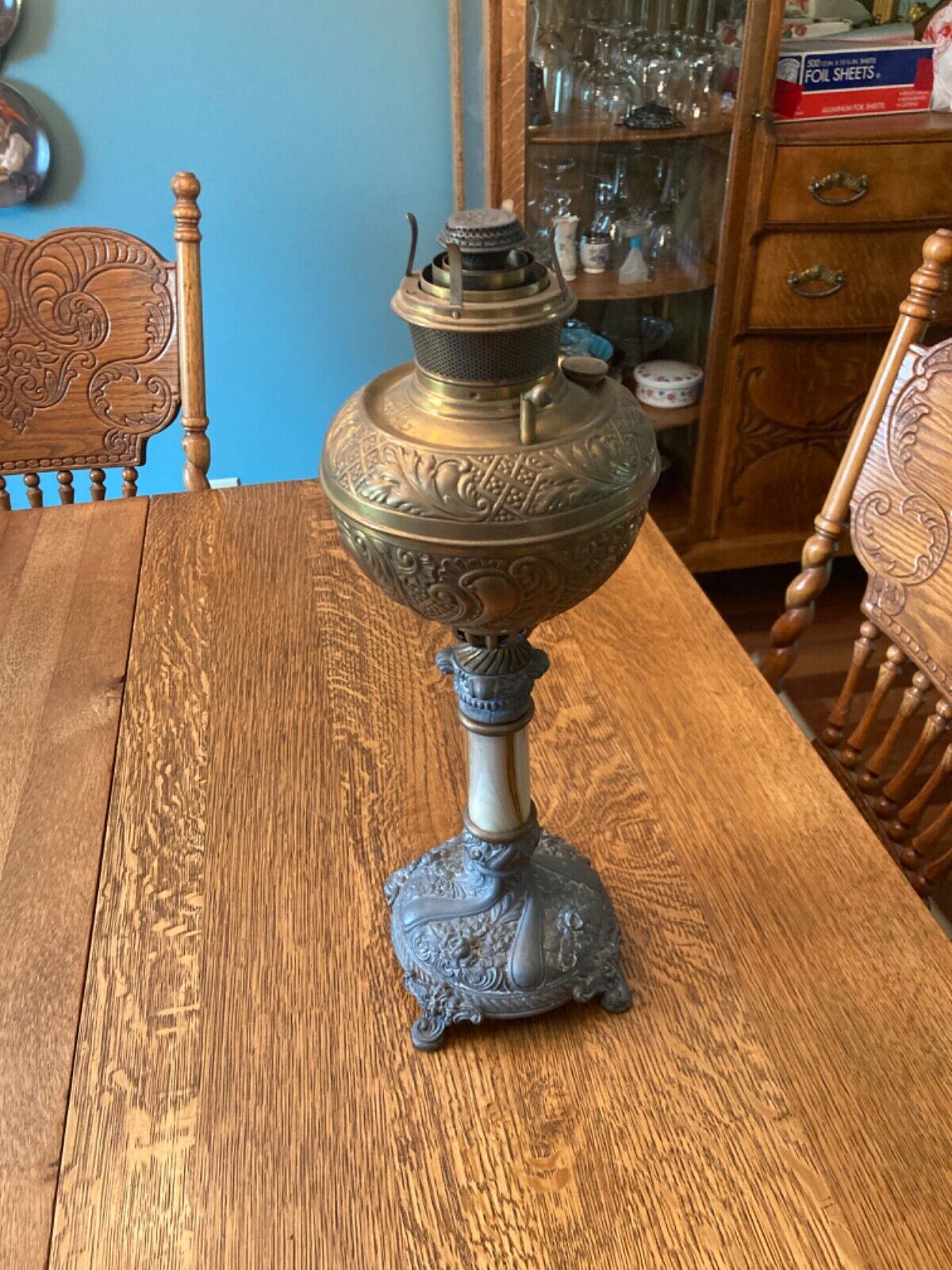 Antique Bradley & Hubbard Oil Lamp