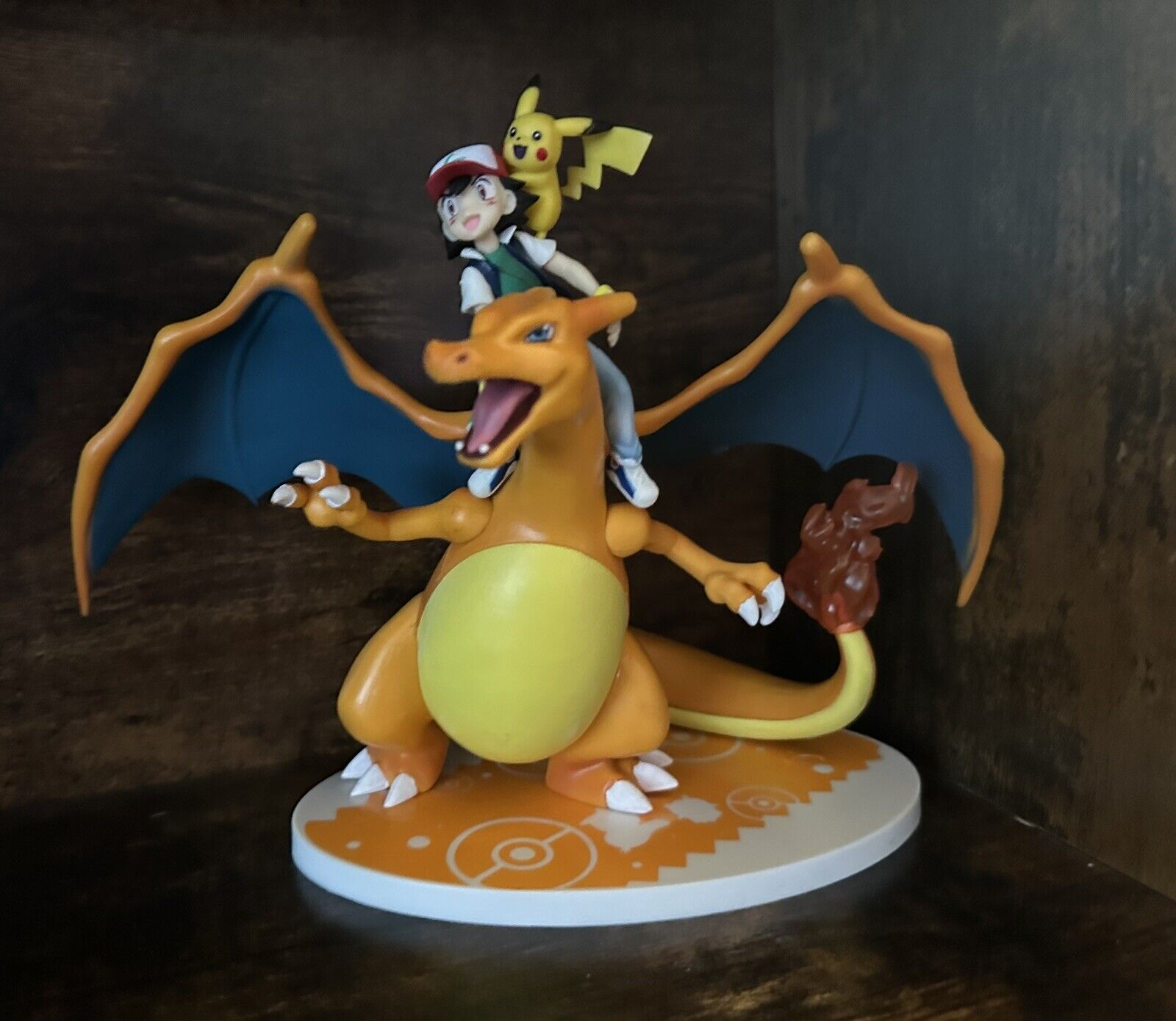 Incredible Trio Perfect Charizard & Ash & Pikachu Pokemon Statue Figure Model
