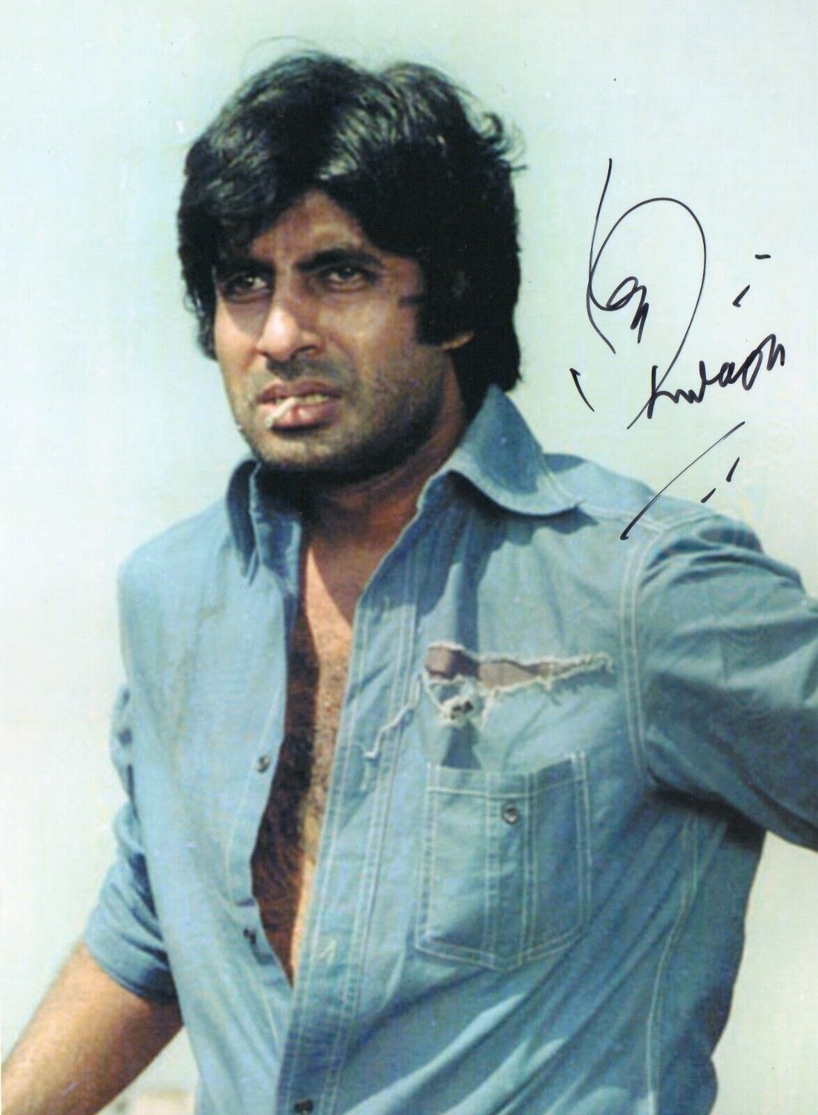 5x7 Original Autographed Photo of Indian Film Actor Amitabh Bachchan