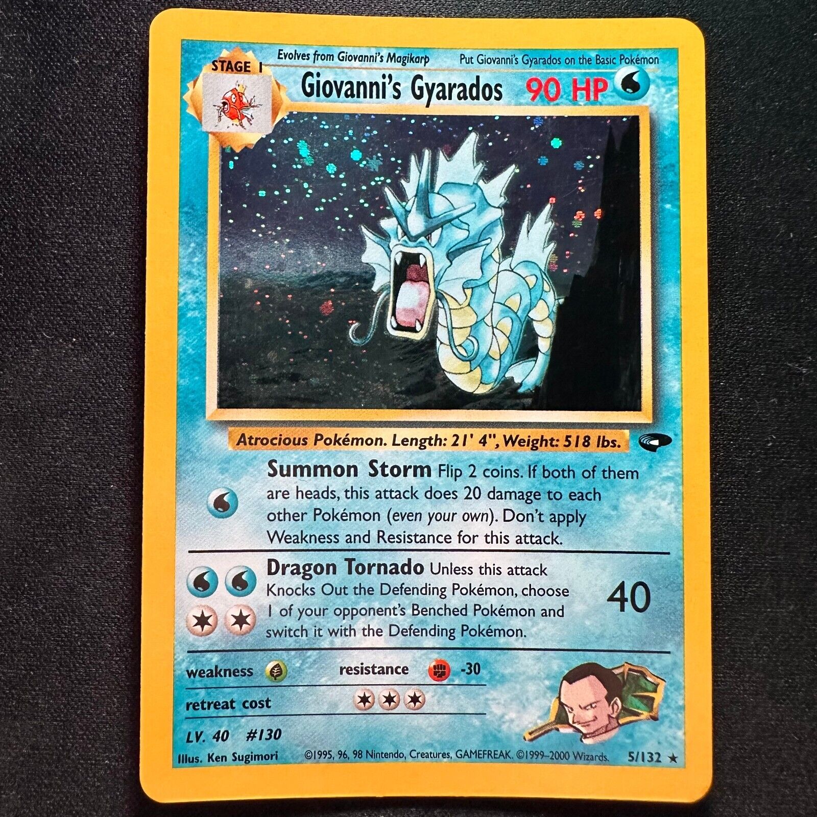 Giovanni’s Gyarados 5/132 Gym Challenge Rare Holo Pokemon Card