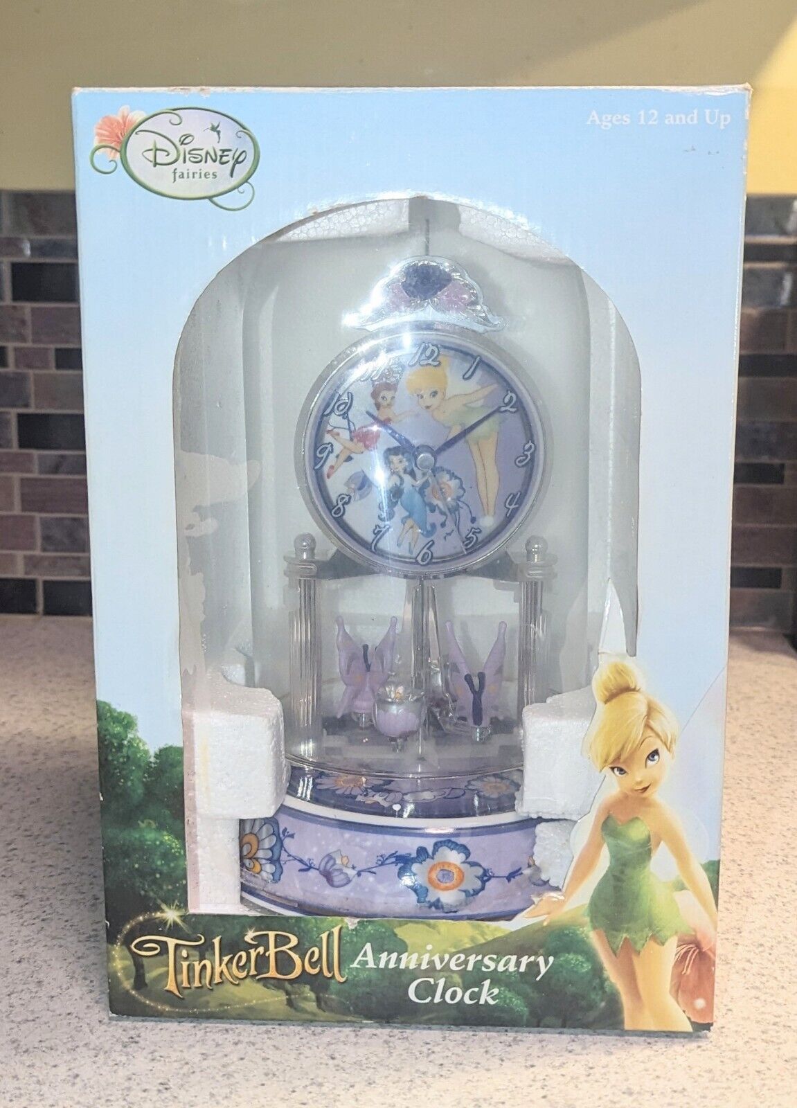 Disney Fairies Tinkerbell 9” Anniversary Clock with Dome NEW