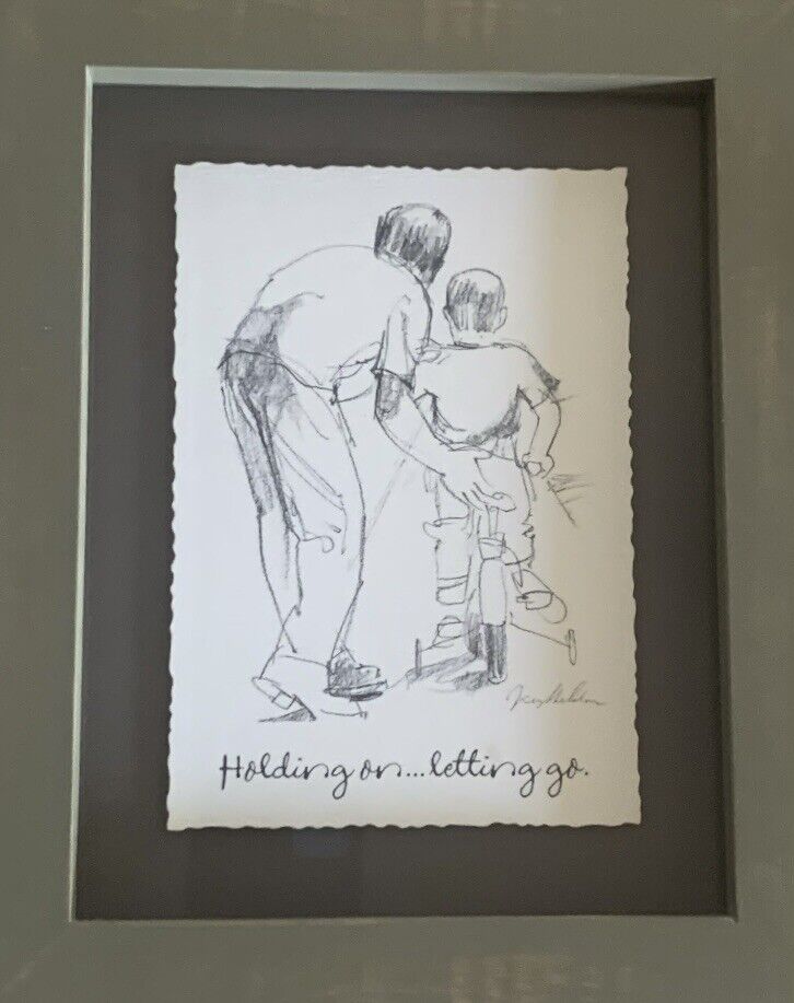 HALLMARK Ken Sheldon Sketched Print Father & Son Letting Go Holding On
