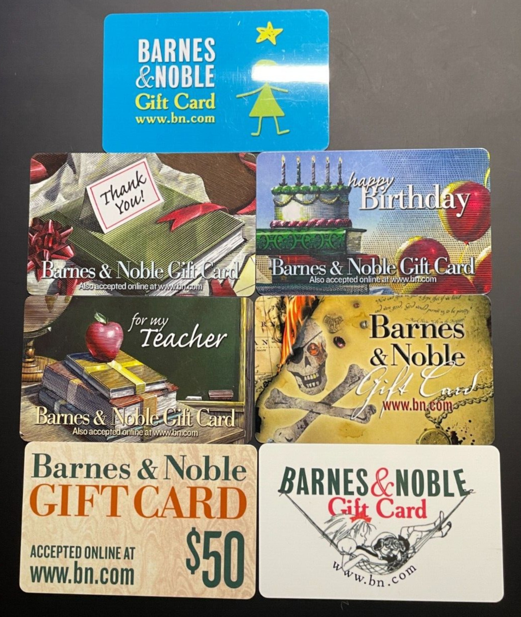 Barnes and Noble Lot of 7 Gift Cards No Value $0 Collectable 