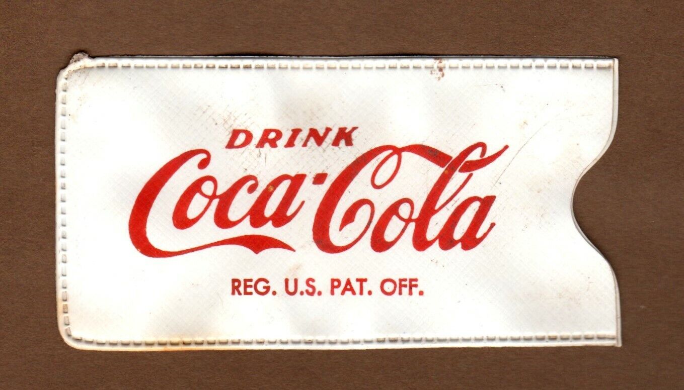 Drink Coca-Cola Vinyl Sleeve Storage Case, Plastic Red White Vintage 3 5/8