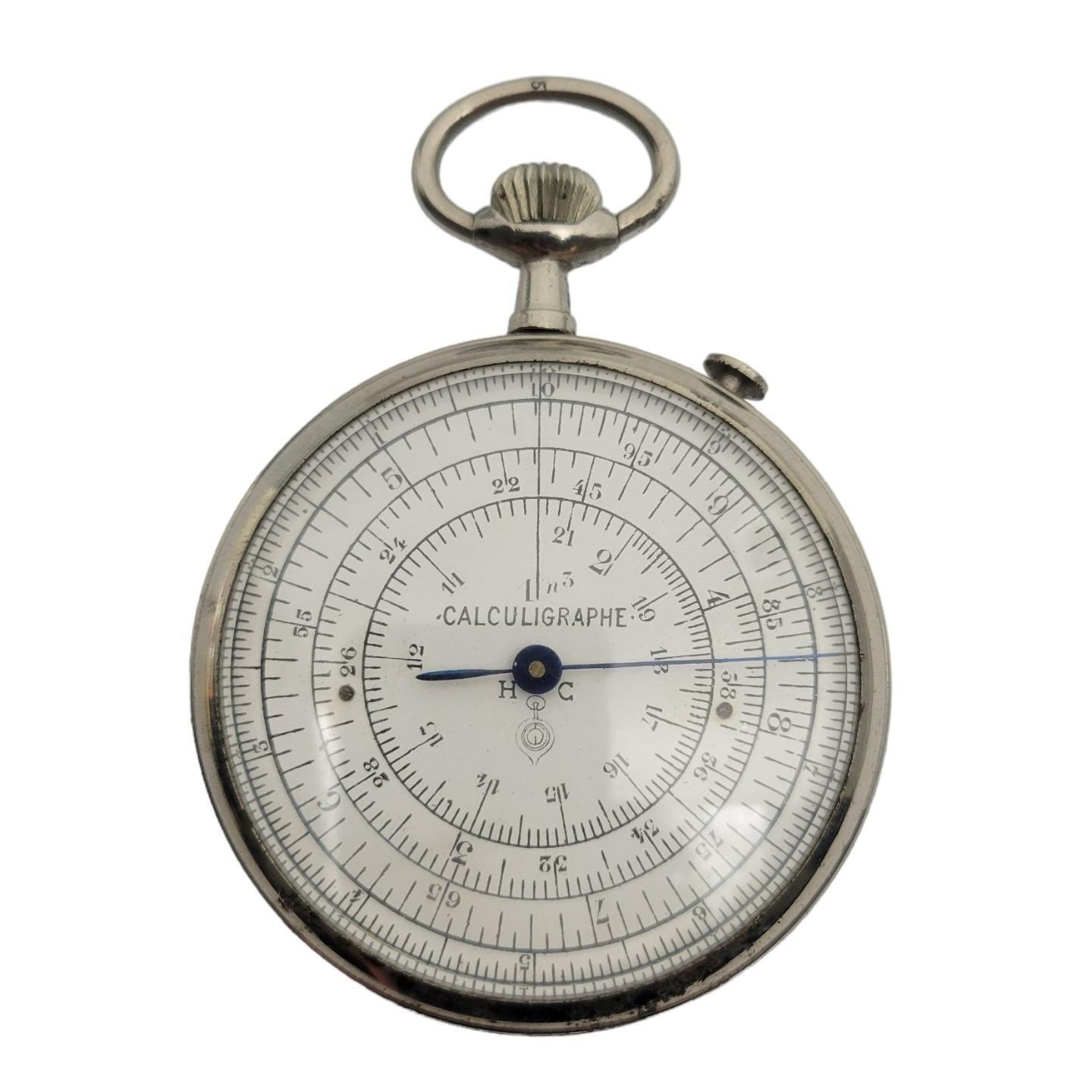 Antique Henri Chatelain Calculigraphe Circular Slide Rule - Pocket Watch Shape