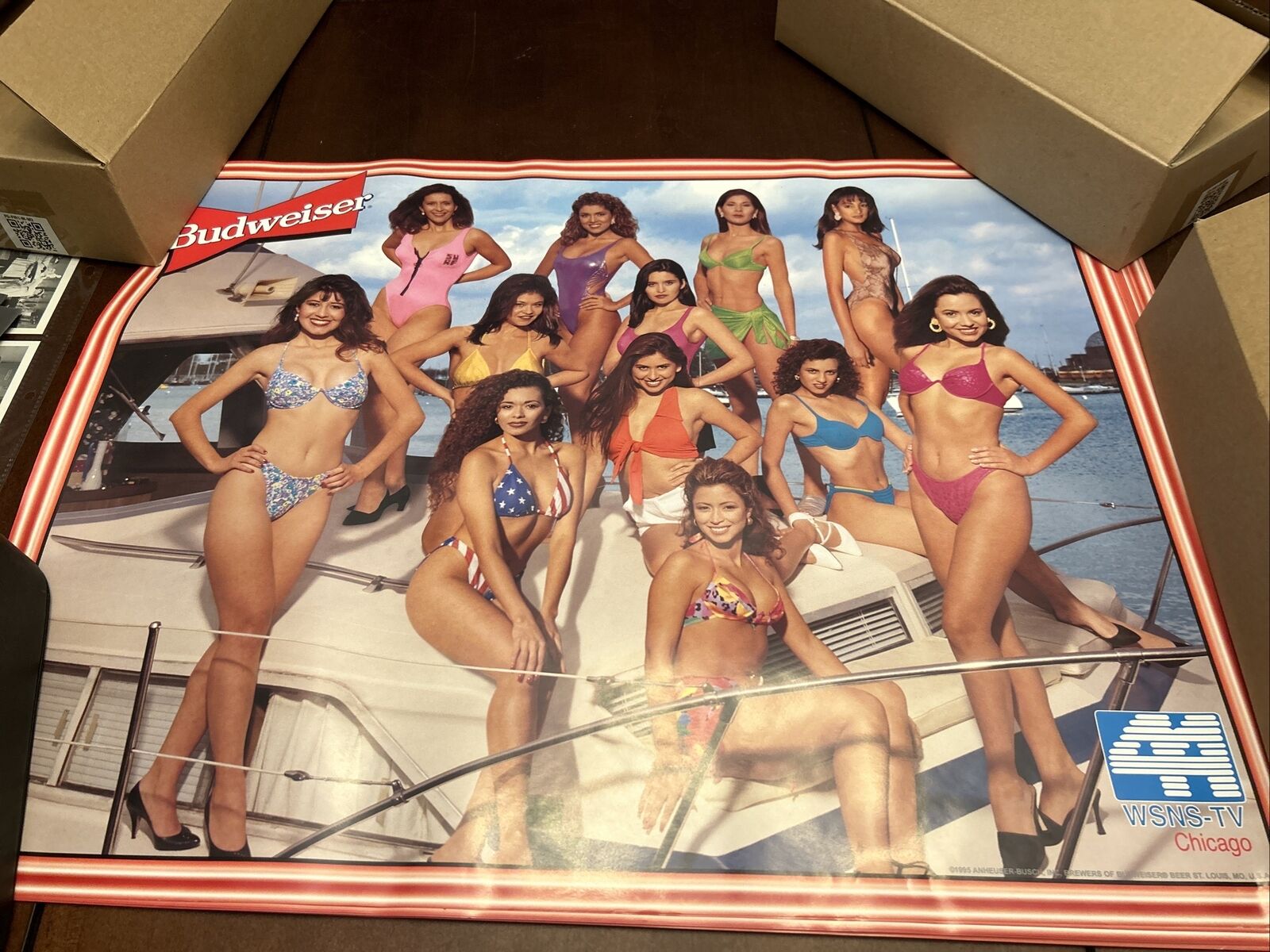 Vtg 1995 Budweiser Beer Poster Girls In Bikinis Anheuser Busch Chicago  20”x26”