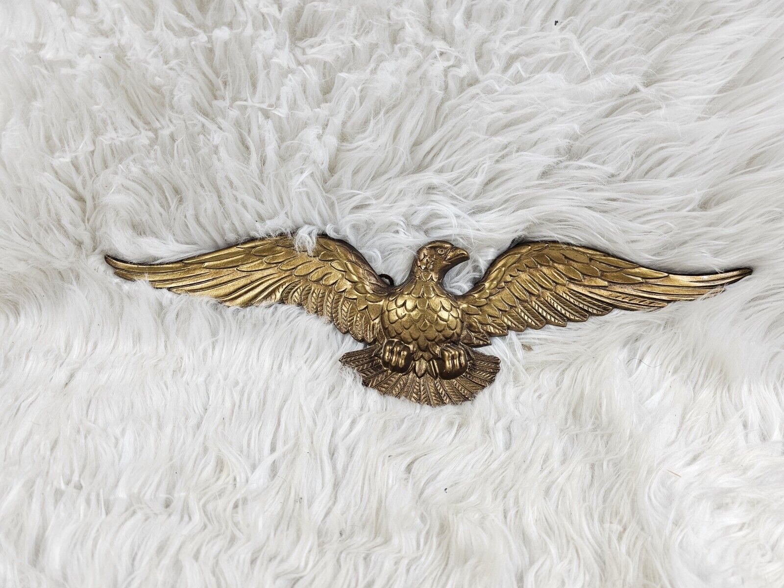 Vintage SEXTON Cast Brass Wall Mount Bald Eagle American Plaque Wingspan