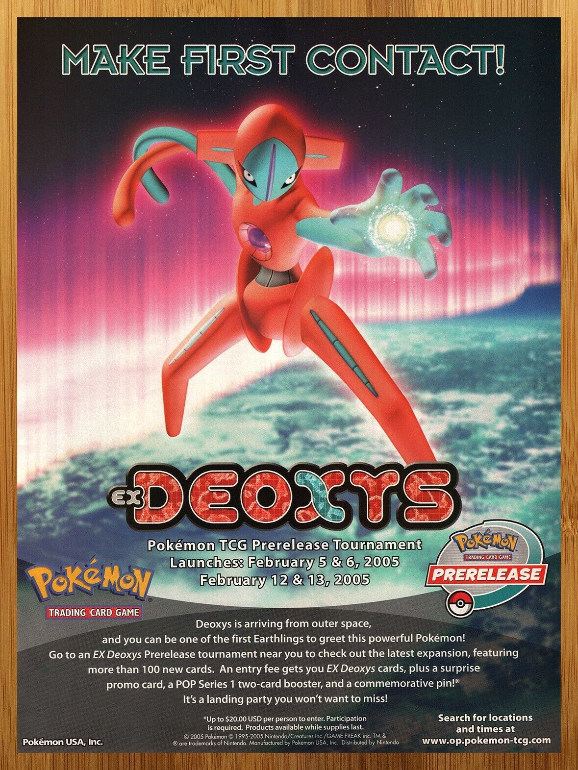 2005 Pokemon TCG EX Deoxys Print Ad/Poster Official CCG Card Game Promo Art 00s